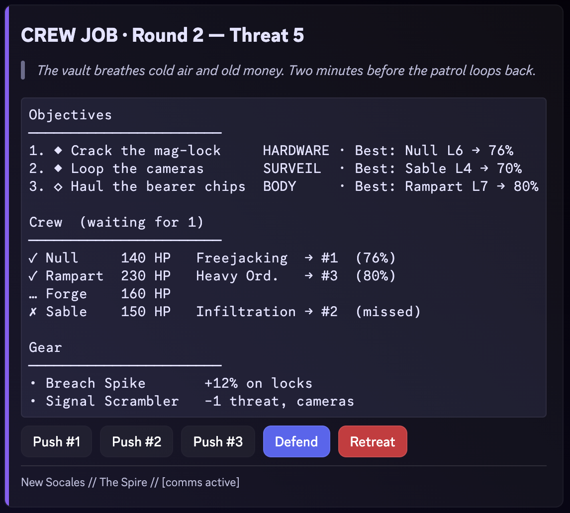 A 3-player crew job
